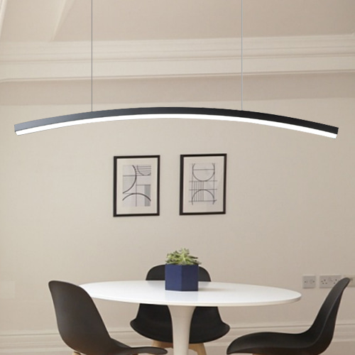 스타일리쉬한 디자인 캐널라 다운 LED 식탁등 매장 사무실 라인 일자 펜던트 조명