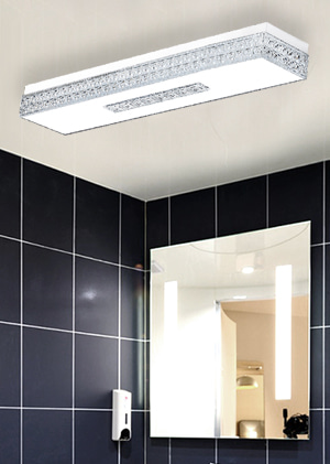 몽슈어 LED 30W 직부등 사각 일자등 욕실조명 주방등